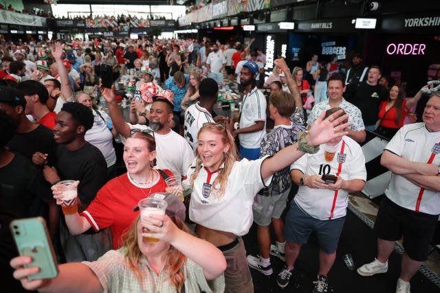 Fans watching England v Congo DR