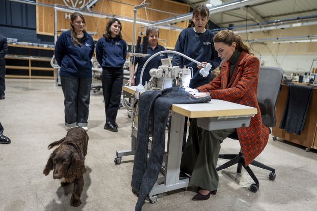 Kate at a sewing machine