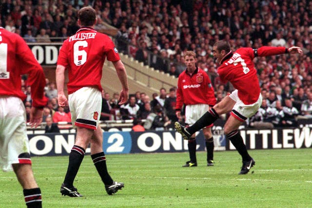 Eric Cantona, right, is among the Manchester United greats to have worn the club's number seven shirt