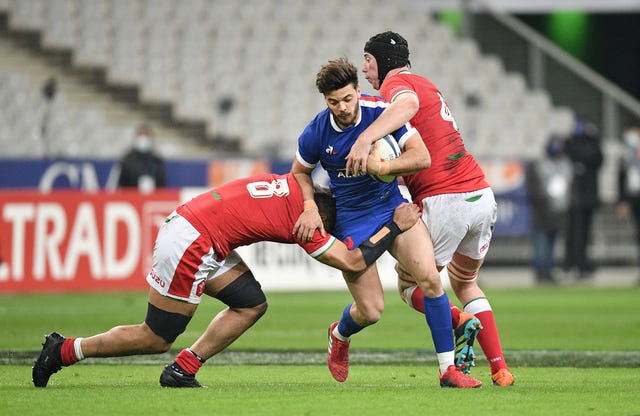 Romain Ntamack in action against Wales