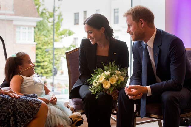 The Duke and Duchess of Sussex meet seven-year-old Matilda Booth 