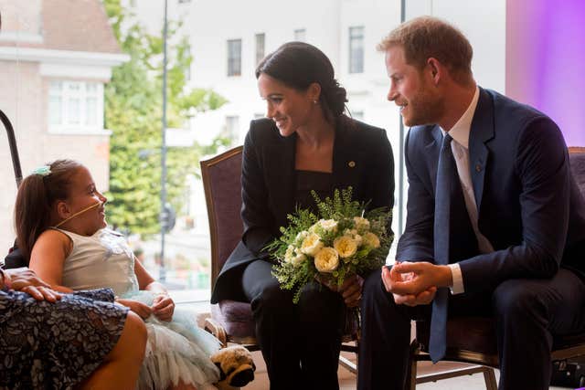 The Duke and Duchess of Sussex meet seven-year-old Matilda Booth