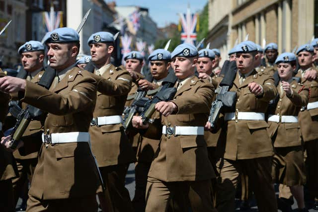 Members of the military paraded around Windsor and up The Long Walk (Kirsty O'Connor/PA)