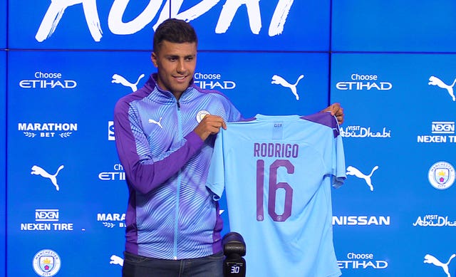 Rodri became Manchester City's club record signing on July 4
