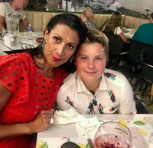 Lucas Briscoe with his mother Nicola Marshall