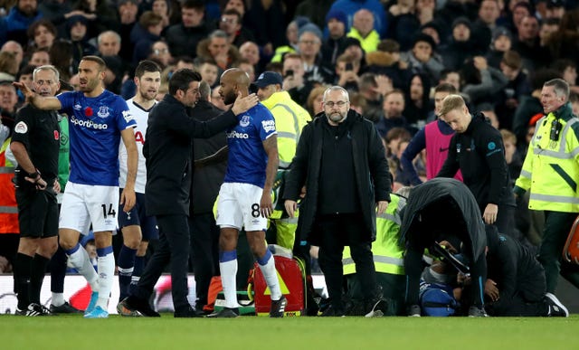 Goodison Park was left stunned following a serious ankle injury suffered by Andre Gomes in Sunday's Premier League match against Tottenham