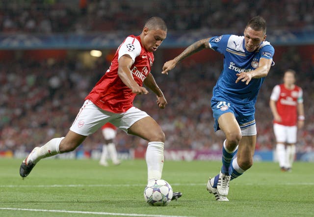 Oxlade-Chamberlain (left) scored on his Champions League debut (Nick Potts/PA).