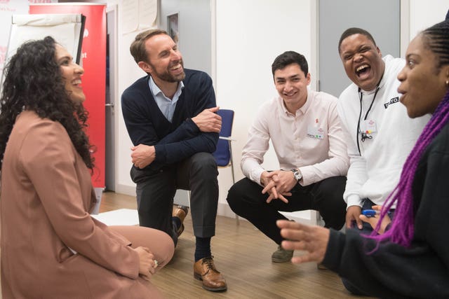 England manager Gareth Southgate during a programme session for the Prince’s Trust Future Leaders campaign launch