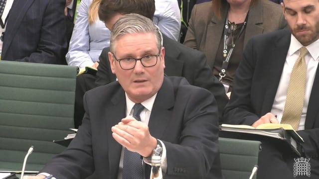 Sir Keir Starmer appearing before the Liaison Committee in the House of Commons