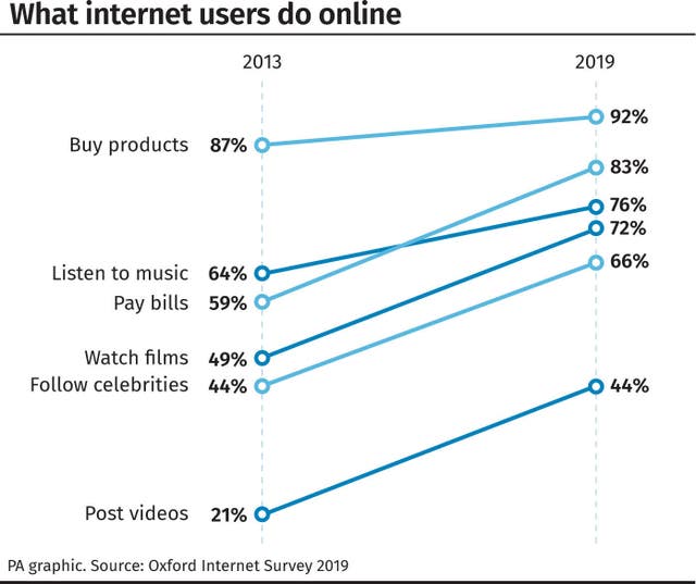 What internet users do online
