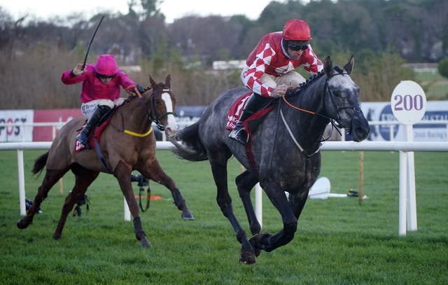 Fil Dor in winning action at Leopardstown