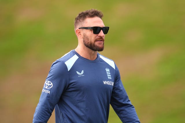 England head coach Brendon McCullum during a nets session on Monday