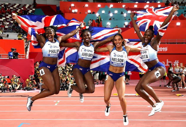 Dina Asher-Smith praised her team-mates after helping Great Britain to a silver medal