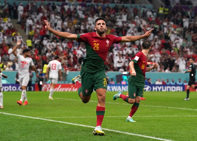 Portugal’s Goncalo Ramos scored a hat-trick against Switzerland
