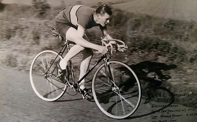 Russ Mantle cycling in his younger years
