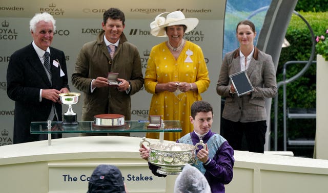 Jeff Smith (far left) after Alcohol Free's Coronation Stakes win