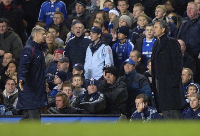 Arsenal manager Arsene Wenger (left) took matters into his own hands as he clashed with Mourinho