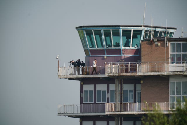 The air traffic control tower at Prestwick Airport, South Ayrshire (Jane Barlow/PA)