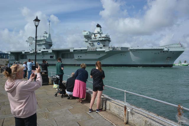 Royal Navy aircraft carrier HMS Prince of Wales returns to Portsmouth Naval Base 