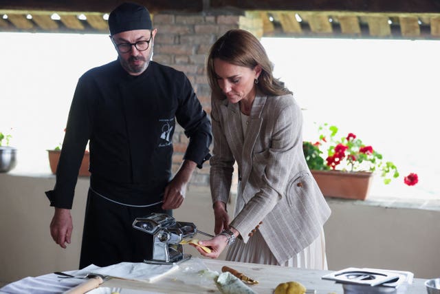 Kate helping to prepare lunch