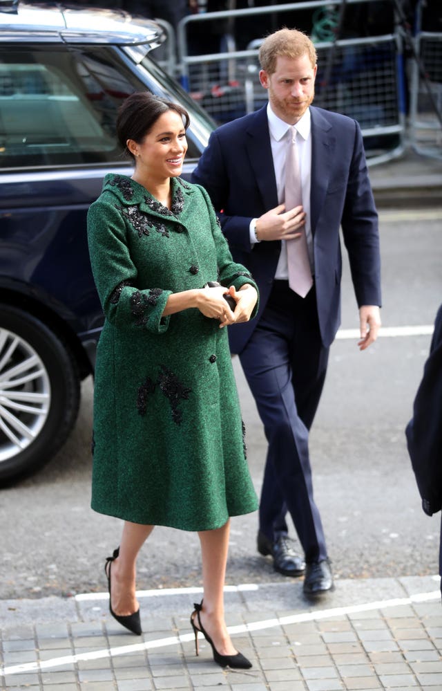 The Duke and Duchess of Sussex arrive for a visit to Canada House in London