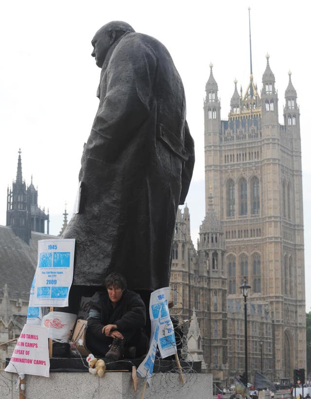 Maria Gallastegui protests