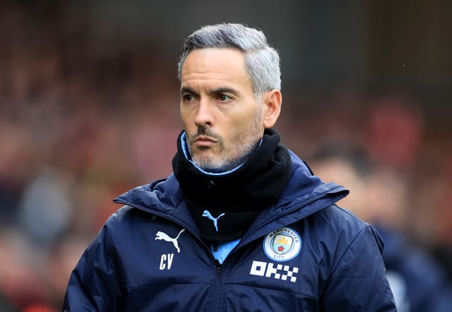 Manchester City coach Carlos Vicens before the Premier League match at Nottingham Forest