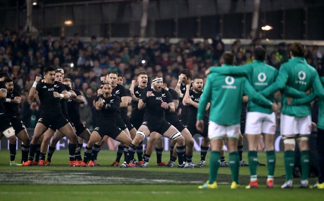 Ireland face down New Zealand's Haka