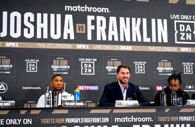 Anthony Joshua, Eddie Hearn and Jermaine Franklin