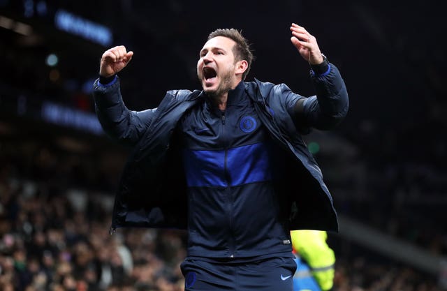 Chelsea manager Frank Lampard celebrates