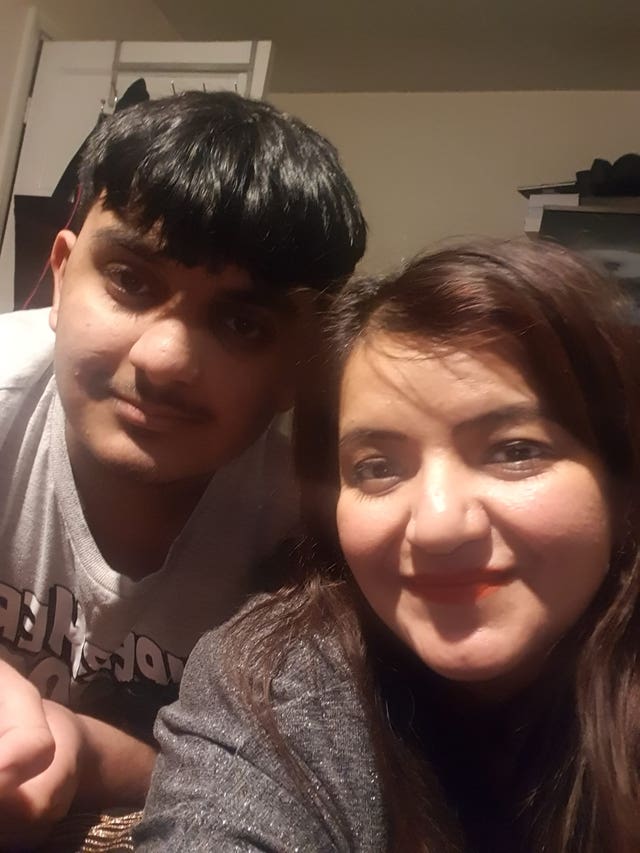Pooja Kanda with her son Ronan Kanda