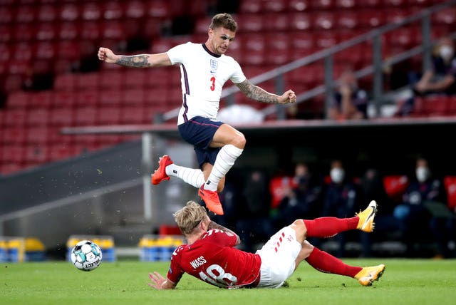 Right-footed Kieran Trippier was selected at left wing-back against Denmark