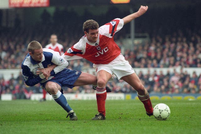 John Jensen (right), who subsequently signed for Arsenal, netted Denmark's opener in the Euro 92 final (John Stillwell/PA). 