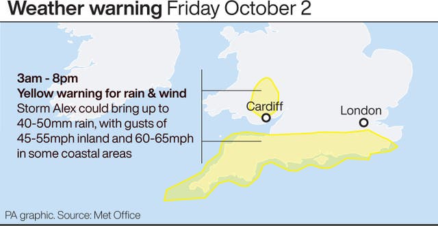 Weather warning Friday October 2