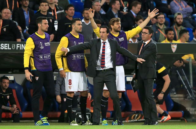 Unai Emery led Sevilla to Europa League glory at the expense of Liverpool in the 2016 final 