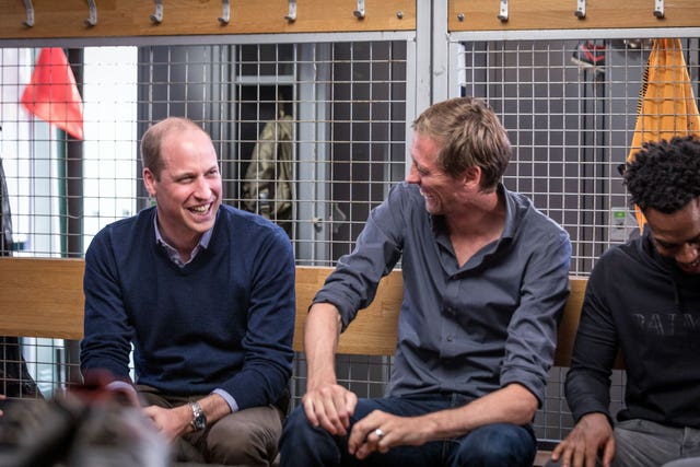 William speaking with Peter Crouch (centre) and Danny Rose