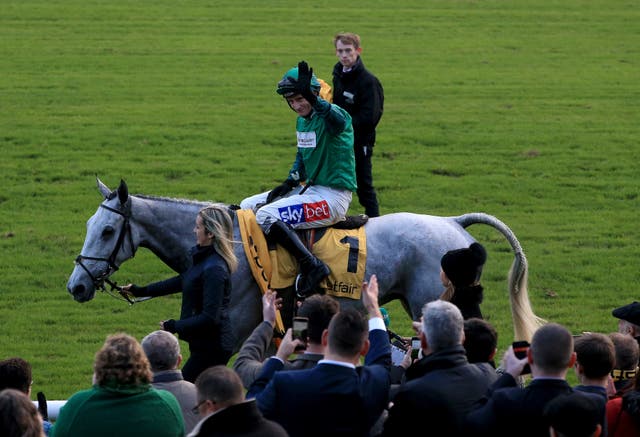 Daryl Jacob celebrates with Bristol De Mai after winning the Betfair Chase