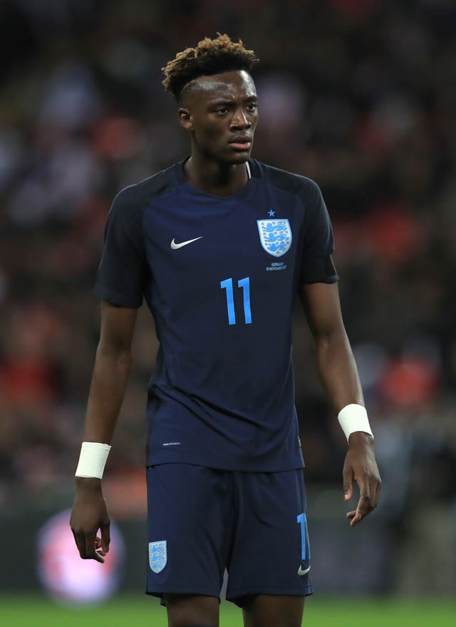 Tammy Abraham, currently on loan at Swansea, started in attack against Germany.