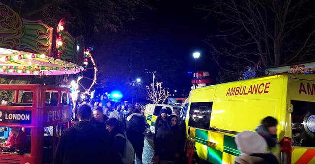 Slide collapses at Woking firework display