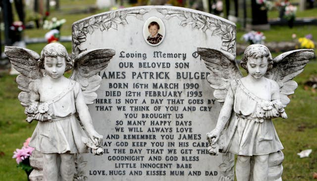 The grave of murdered James Bulger in Kirkdale Cemetary, Liverpool (Dave Thompson/PA)