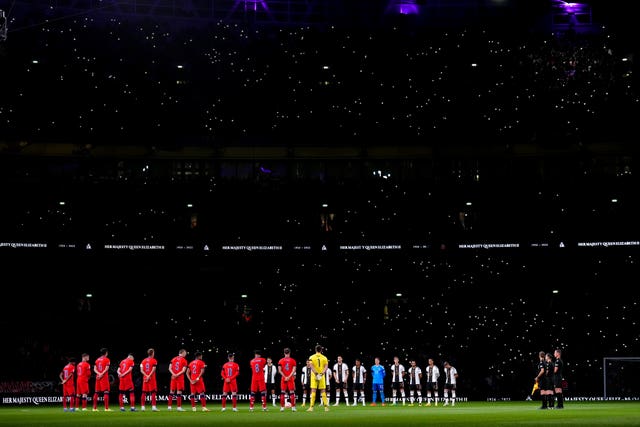 Players, fans and match officials observed a minute’s silence