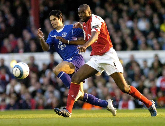 Arteta and Vieira rarely met on the pitch as players.