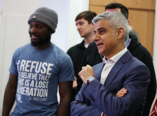 Sadiq Khan and charity workers