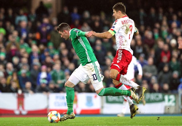 Kyle Lafferty had chances to get on the scoresheet at Windsor Park