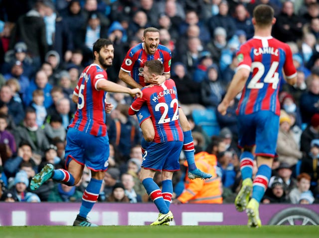 Cenk Tosun gave Crystal Palace an early lead against Manchester City 