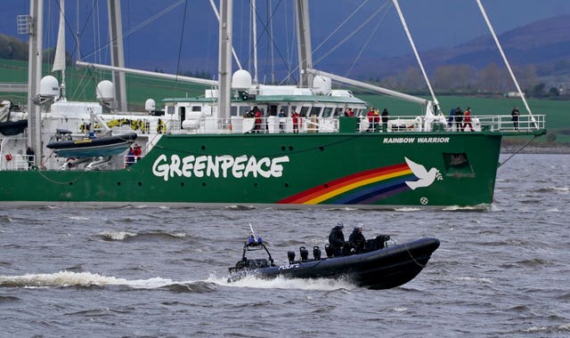 Rainbow Warrior on the Clyde