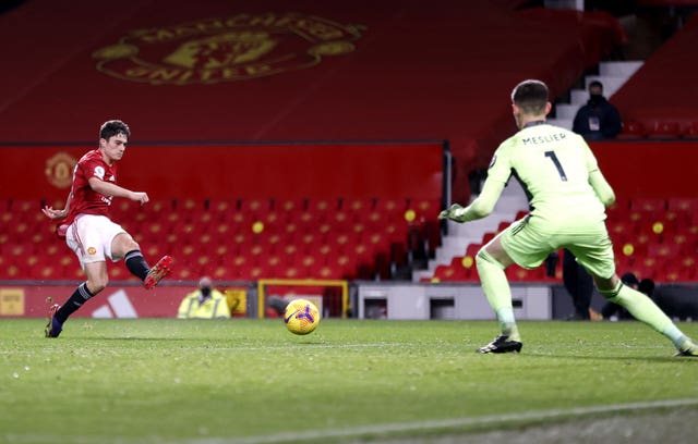 Daniel James scores for Manchester United against Leeds