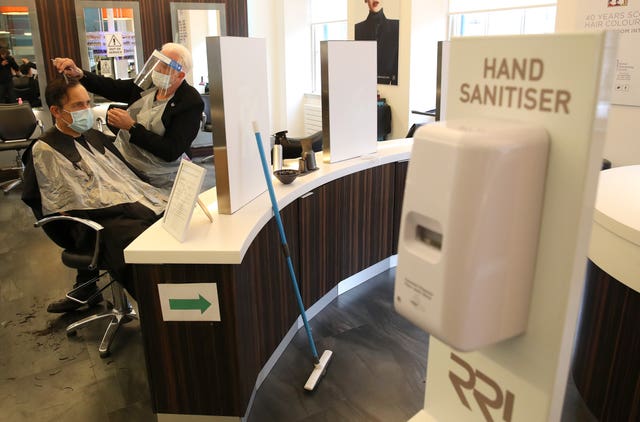 Hand sanitiser at hairdressers