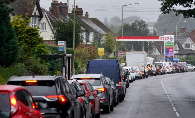 Queues for petrol