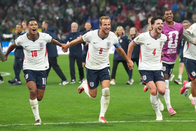 Jude Bellingham (left) and Harry Kane (centre) were among England's heroes in Mexico City